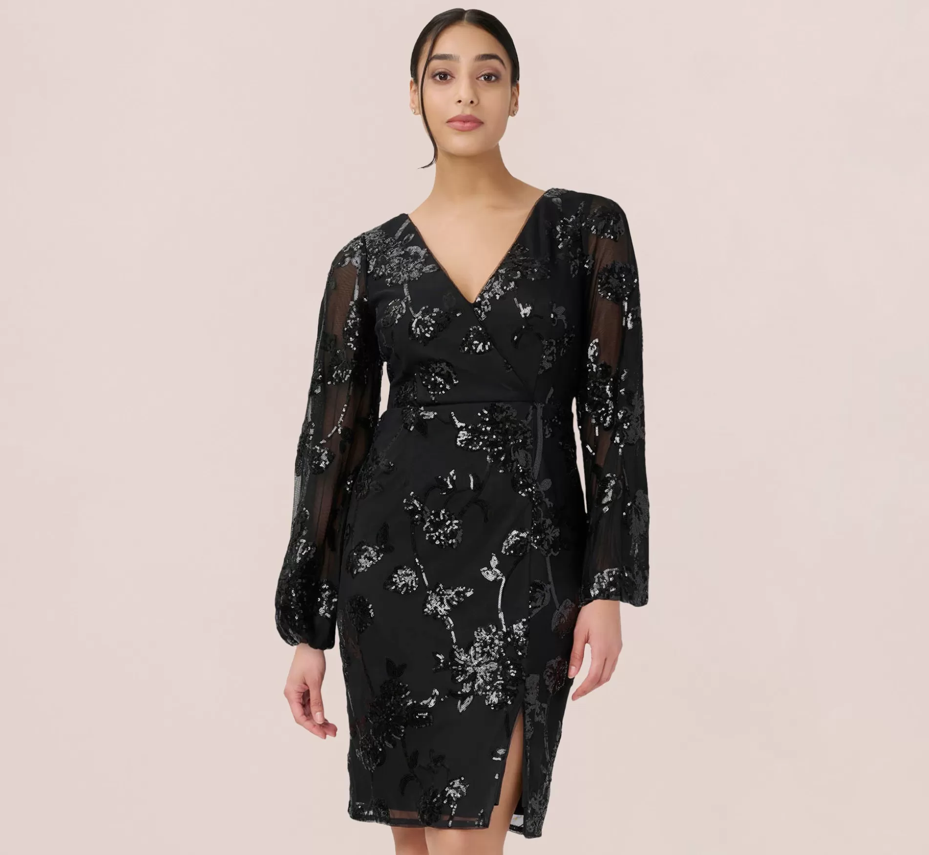 Sale Beaded Short Sheath Cocktail Dress In Black Beaded | Cocktail