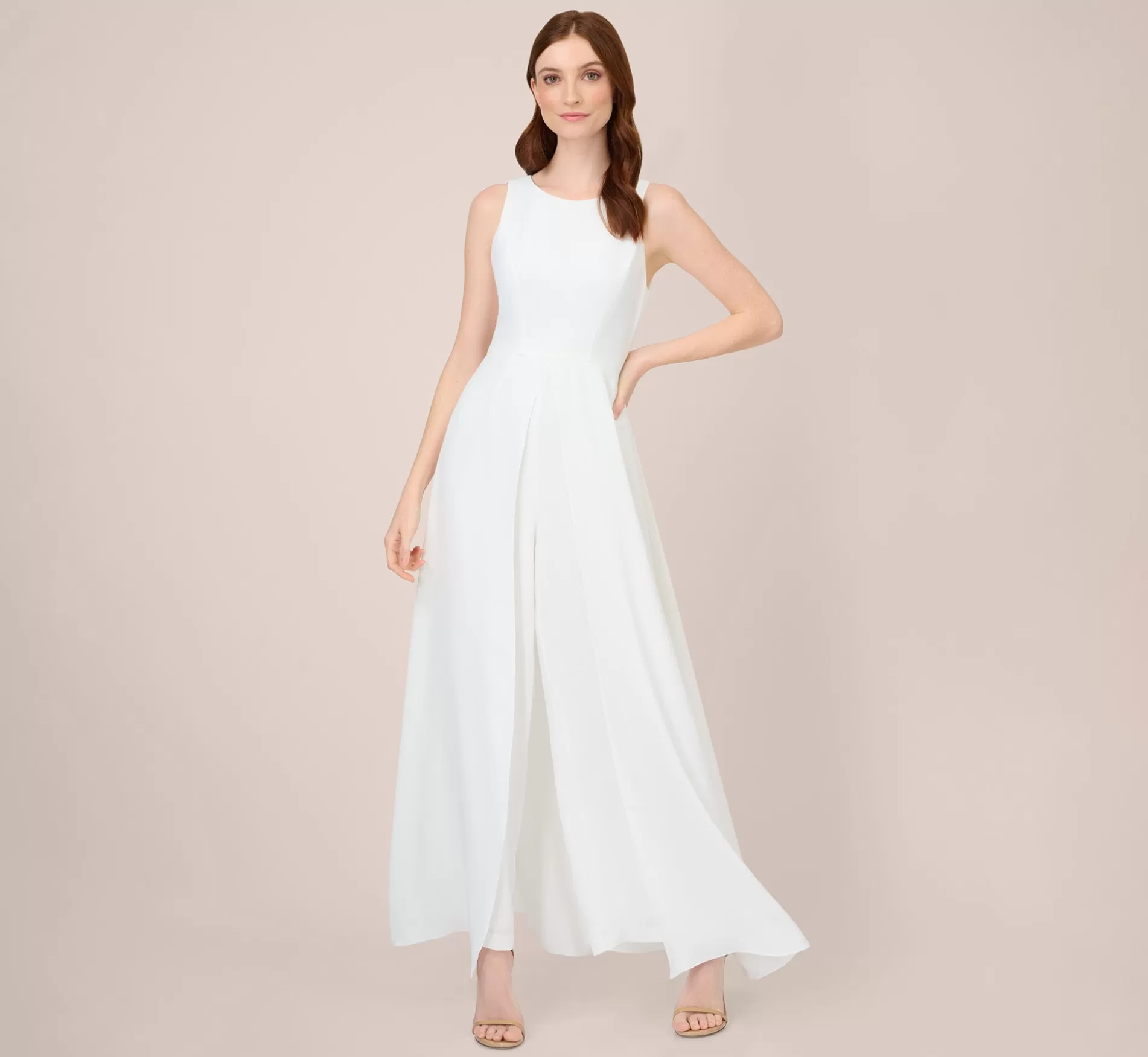Outlet Colorblock Jumpsuit With Skirt Overlay In Ivory Bridal Jumpsuits | Jumpsuits