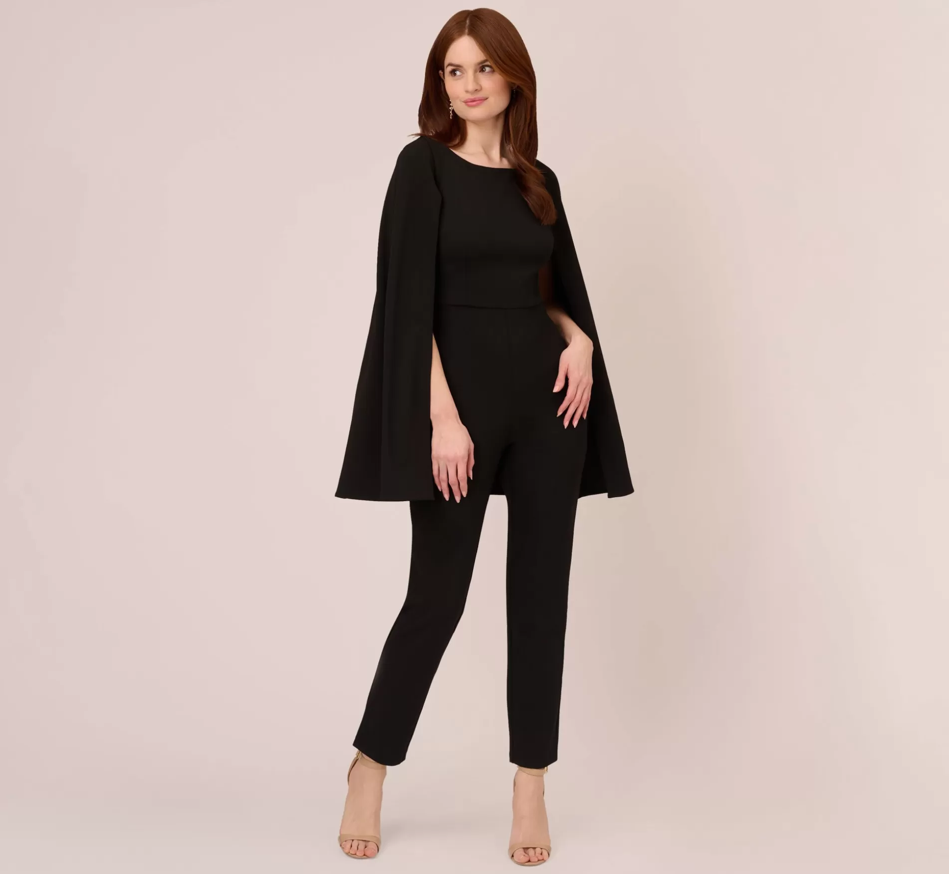 Clearance Crepe Jumpsuit With Cape In Black Best Sellers | Jumpsuits