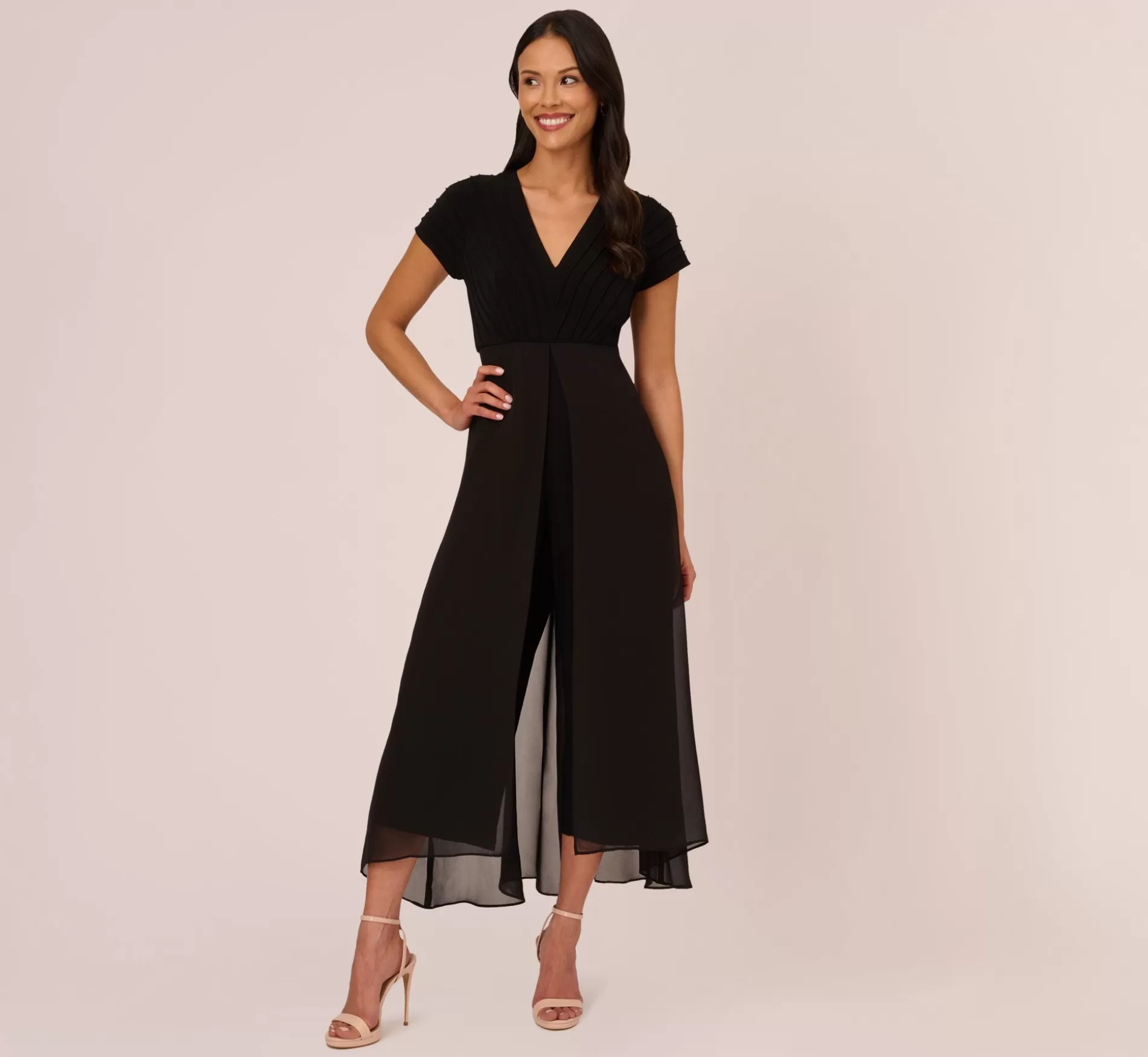 Best Sale Cropped Jumpsuit With Pintuck Bodice In Black Best Sellers | Jumpsuits