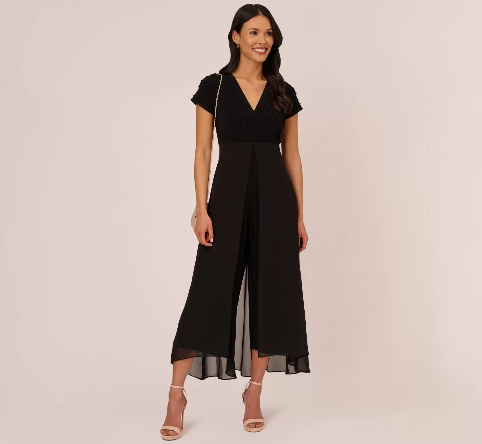 Best Sale Cropped Jumpsuit With Pintuck Bodice In Black Best Sellers | Jumpsuits