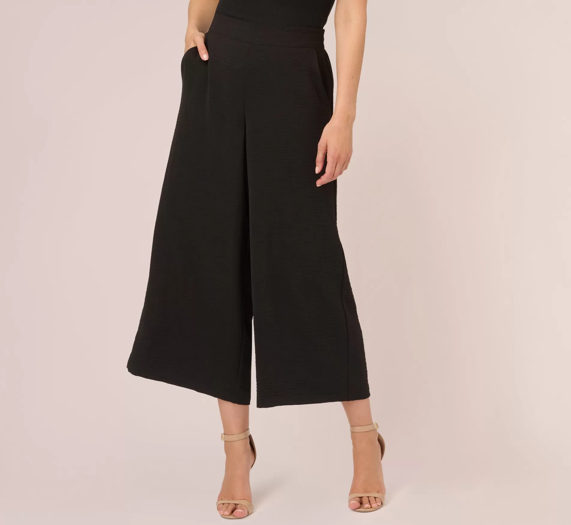 Best Cropped Pants With Wide Legs In Black Formal