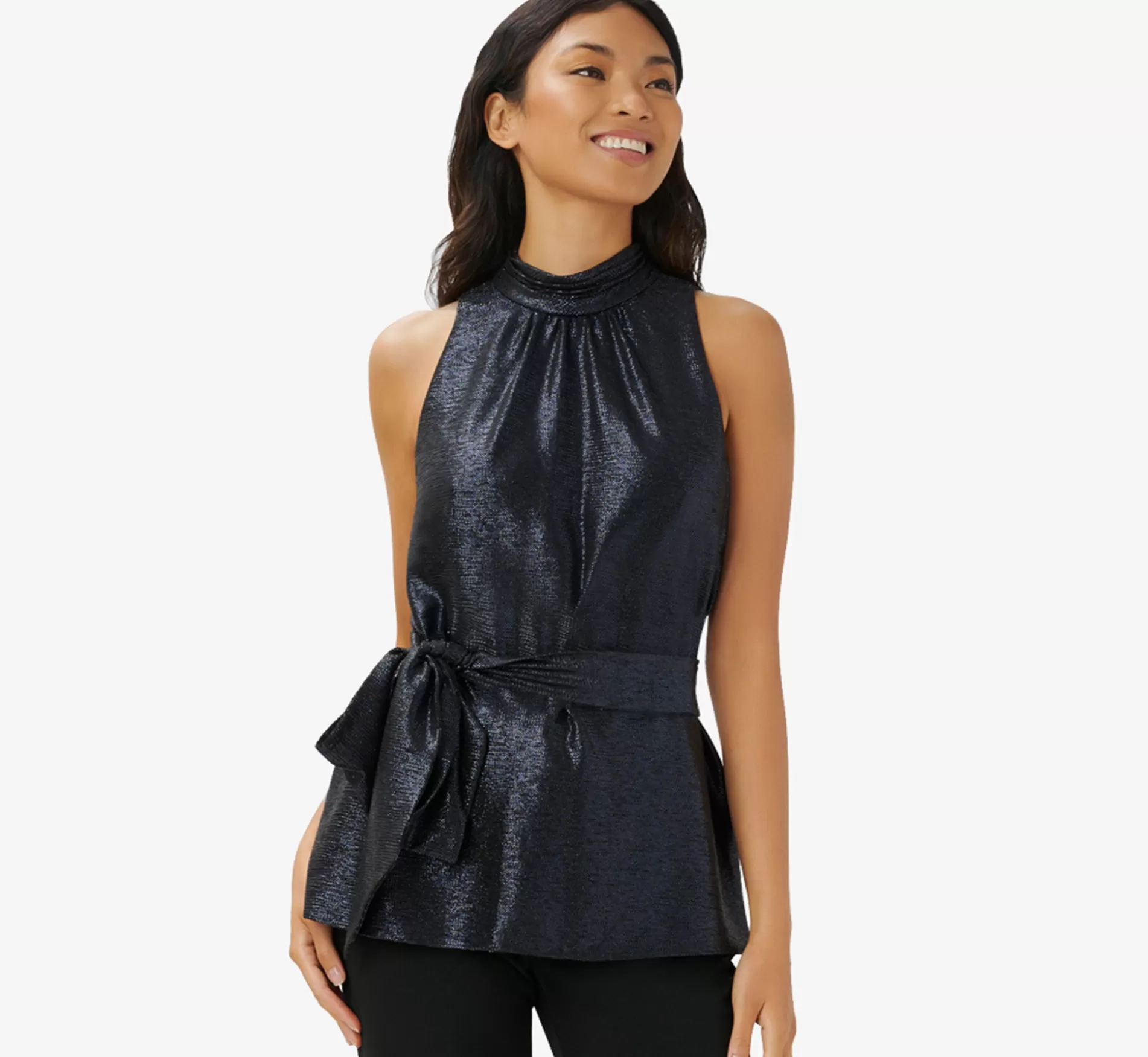 Cheap Foil Jersey Halter Top In Midnight Separates | Separates