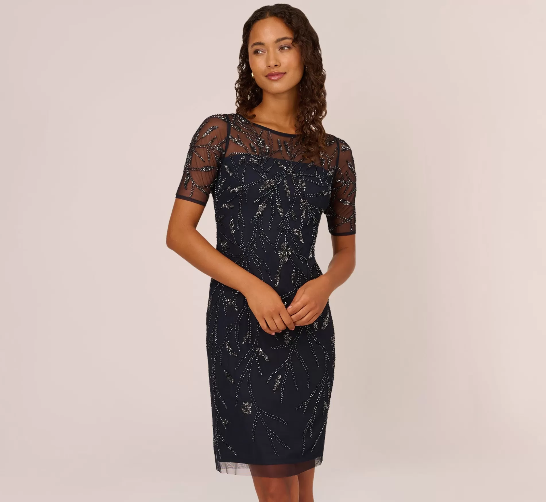 New Hand-Beaded Cocktail Dress In Midnight Best Sellers | Beaded