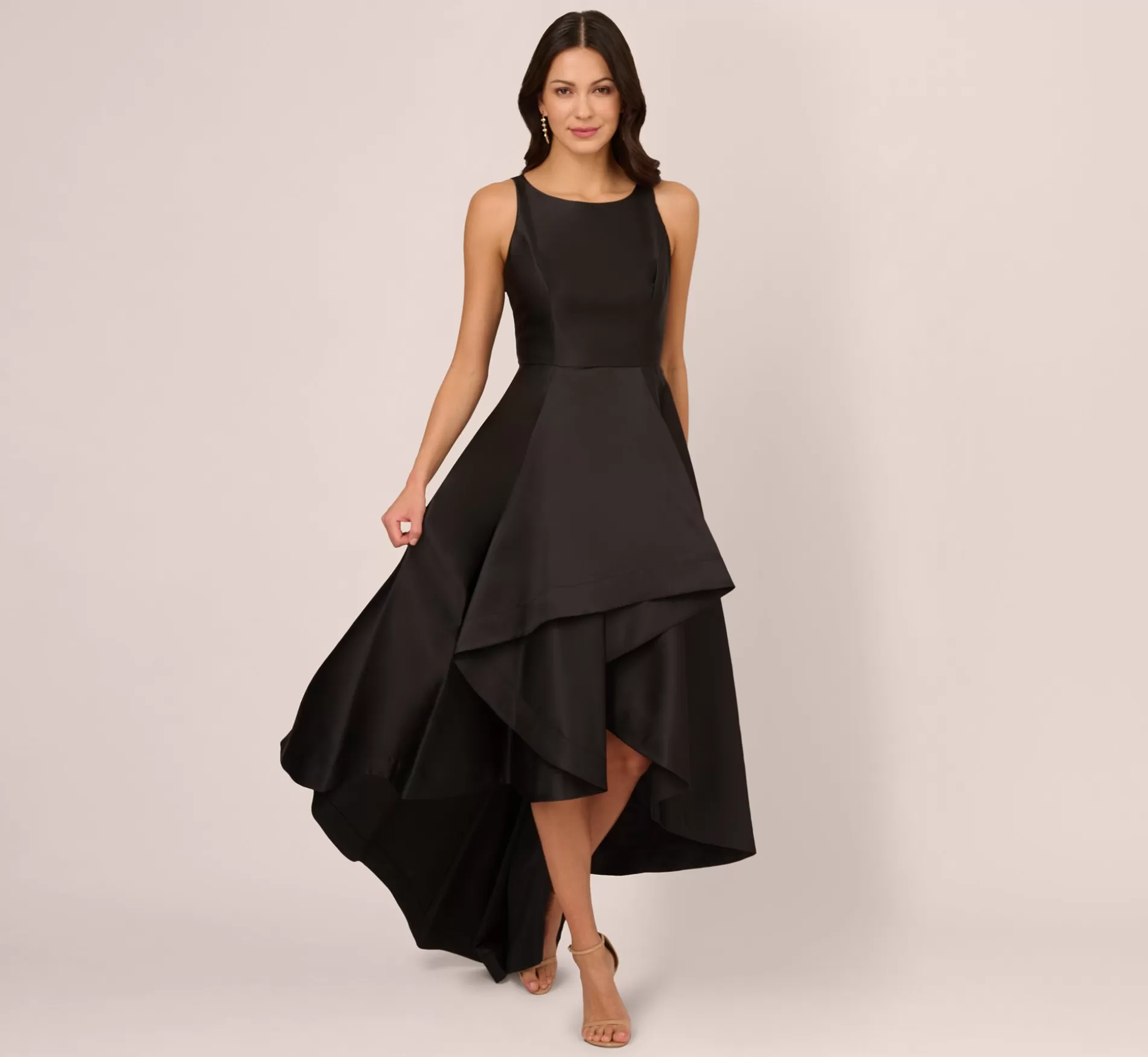 Store High Low Mikado Gown With Asymmetrical Detail In Black Best Sellers | Black Tie