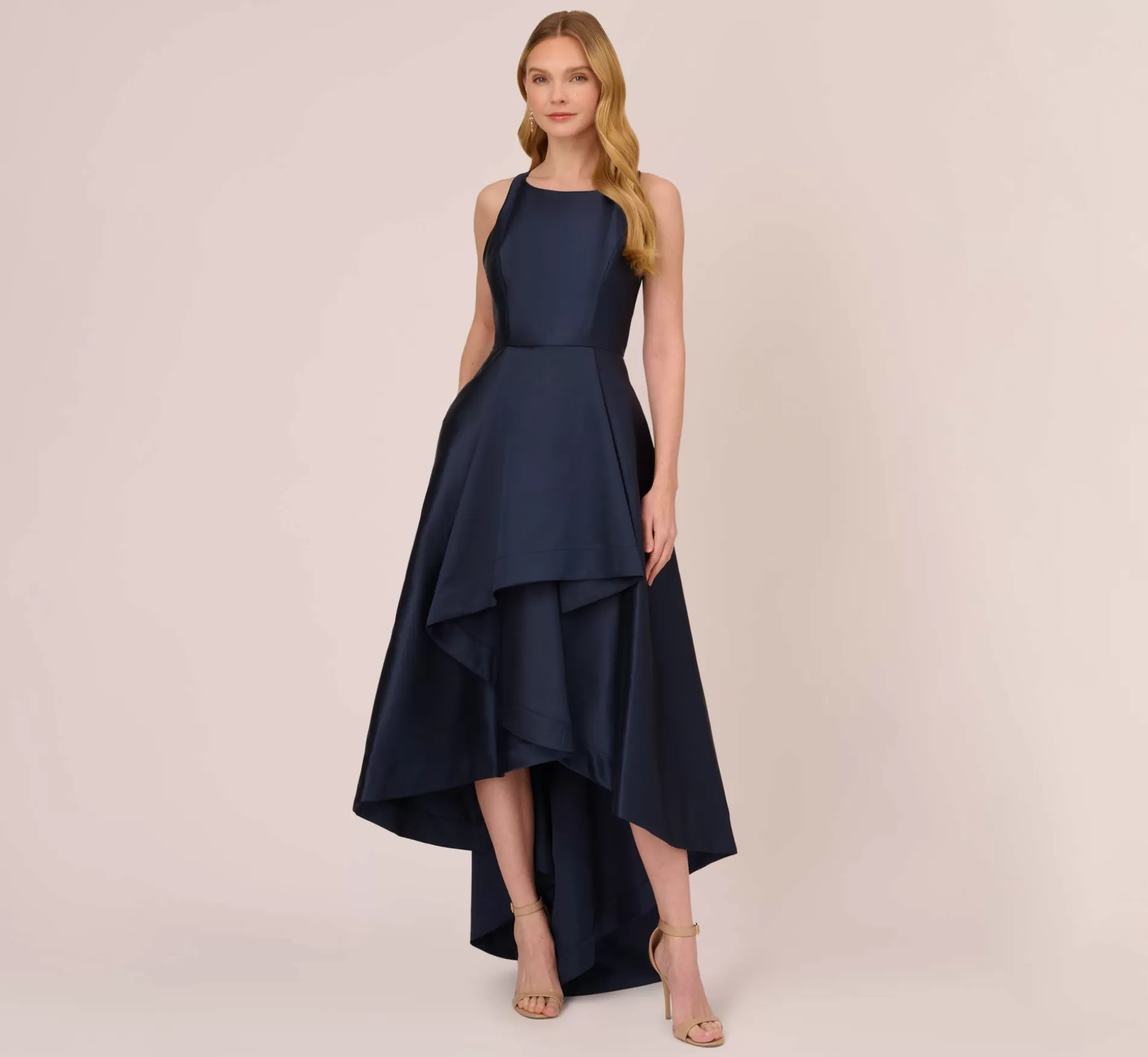 Hot High Low Mikado Gown With Asymmetrical Detail In Midnight Long Dresses | Best Sellers