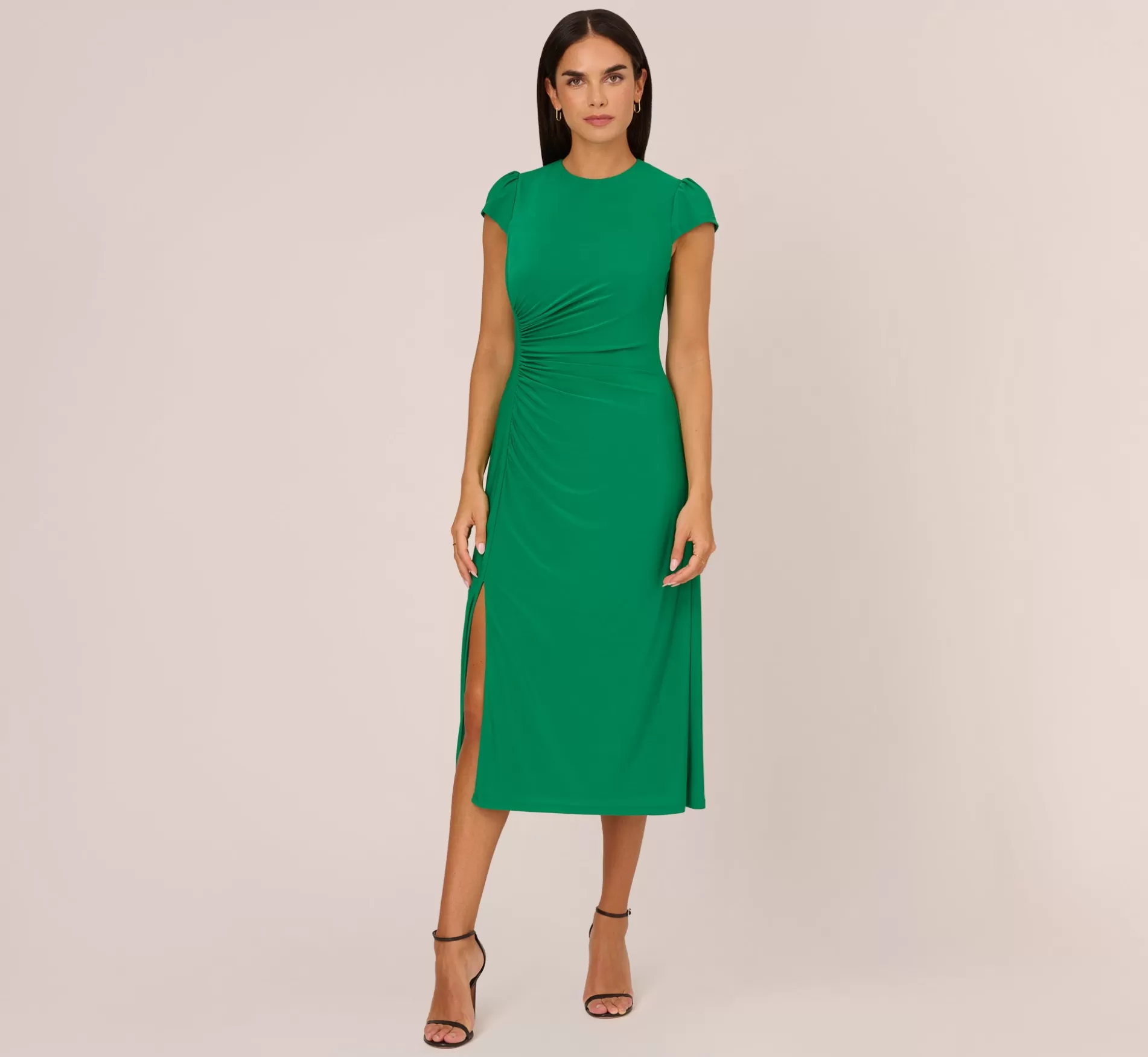 New Jersey Midi Dress With Cap Sleeves In Vivid Green Day Dresses | Midi Dresses