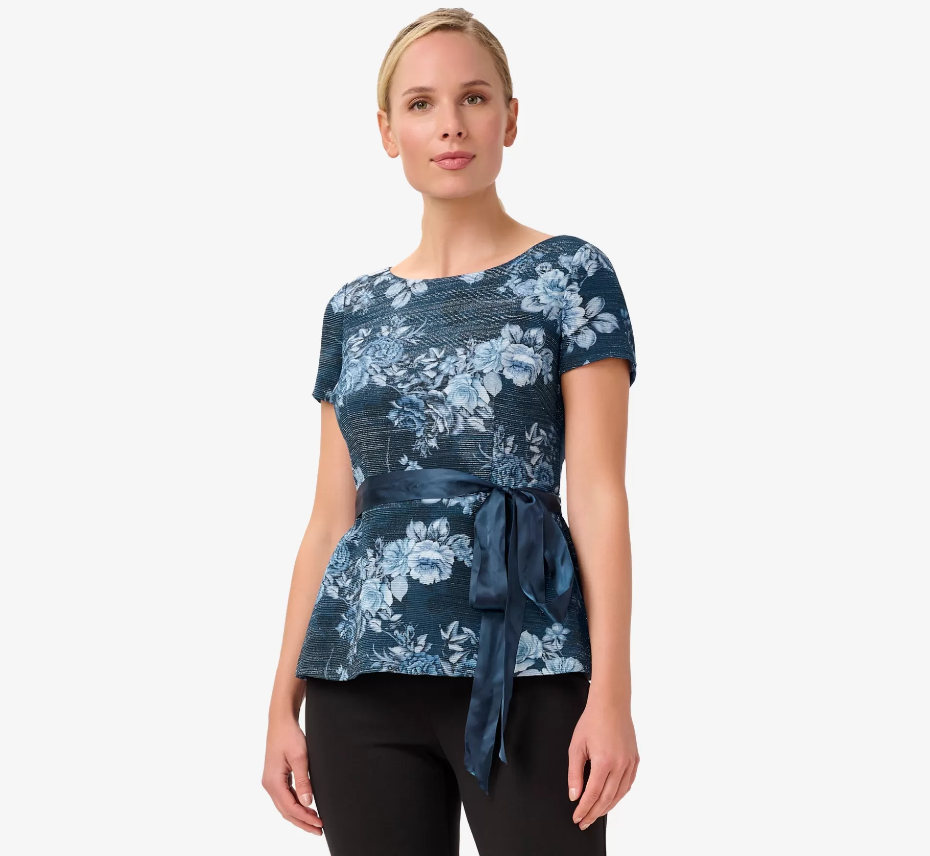 New Metallic Floral Jacquard Top In Midnight Multi Separates | Separates