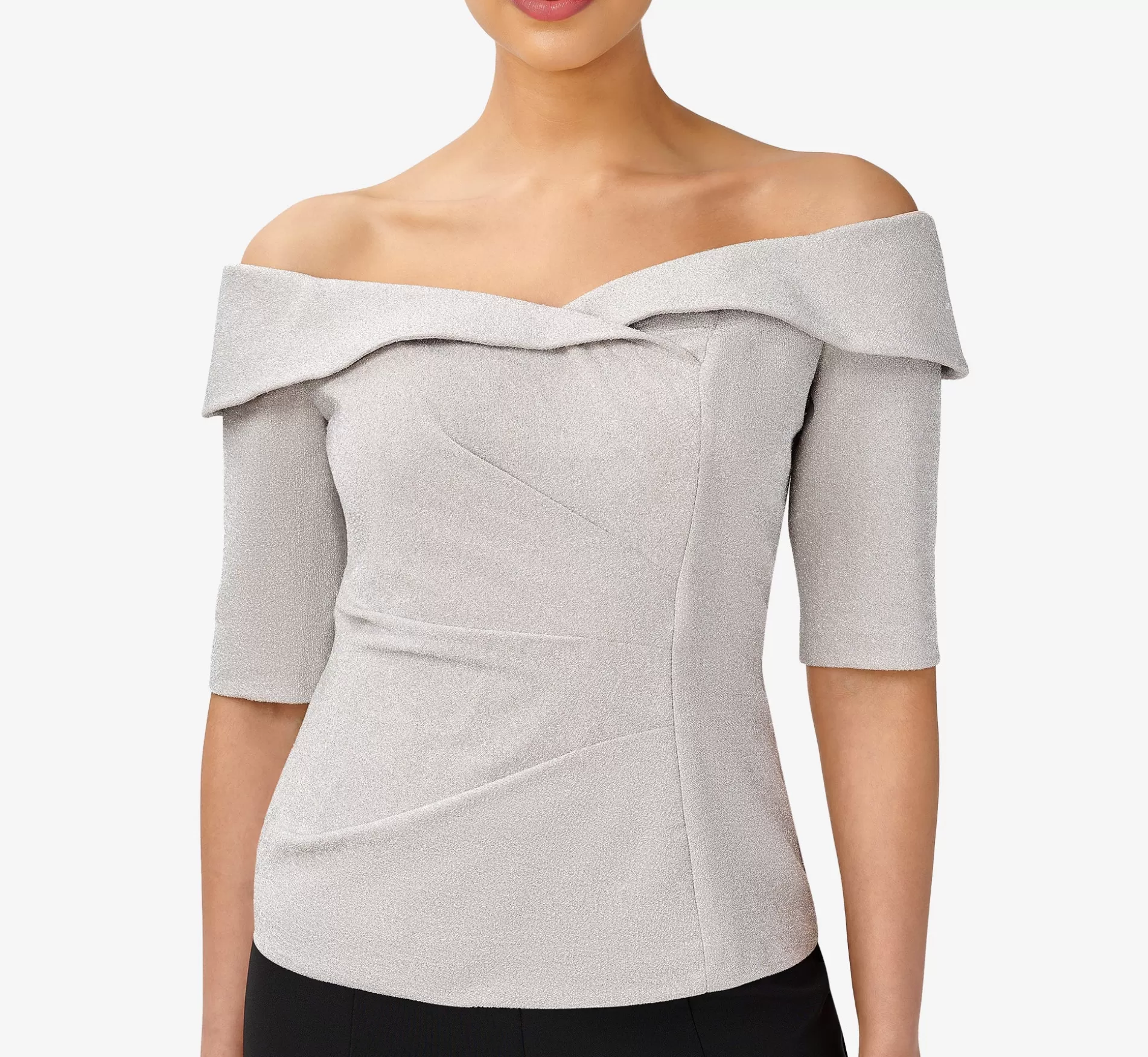 Cheap Metallic Knit Off-The-Shoulder Top In Marble Separates | Separates