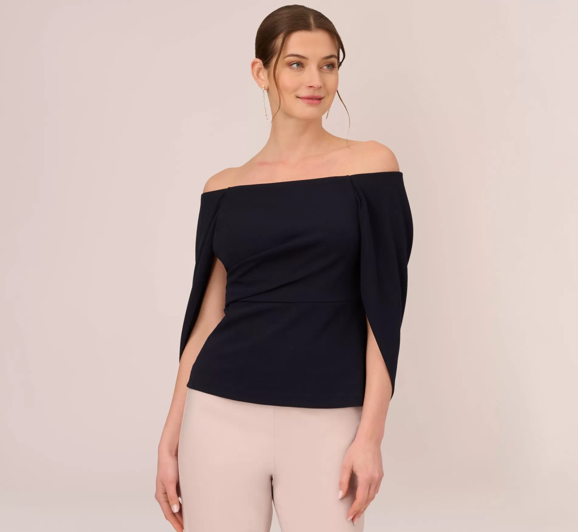 Online Off The Shoulder Top With Cape Back In Midnight Separates | Separates