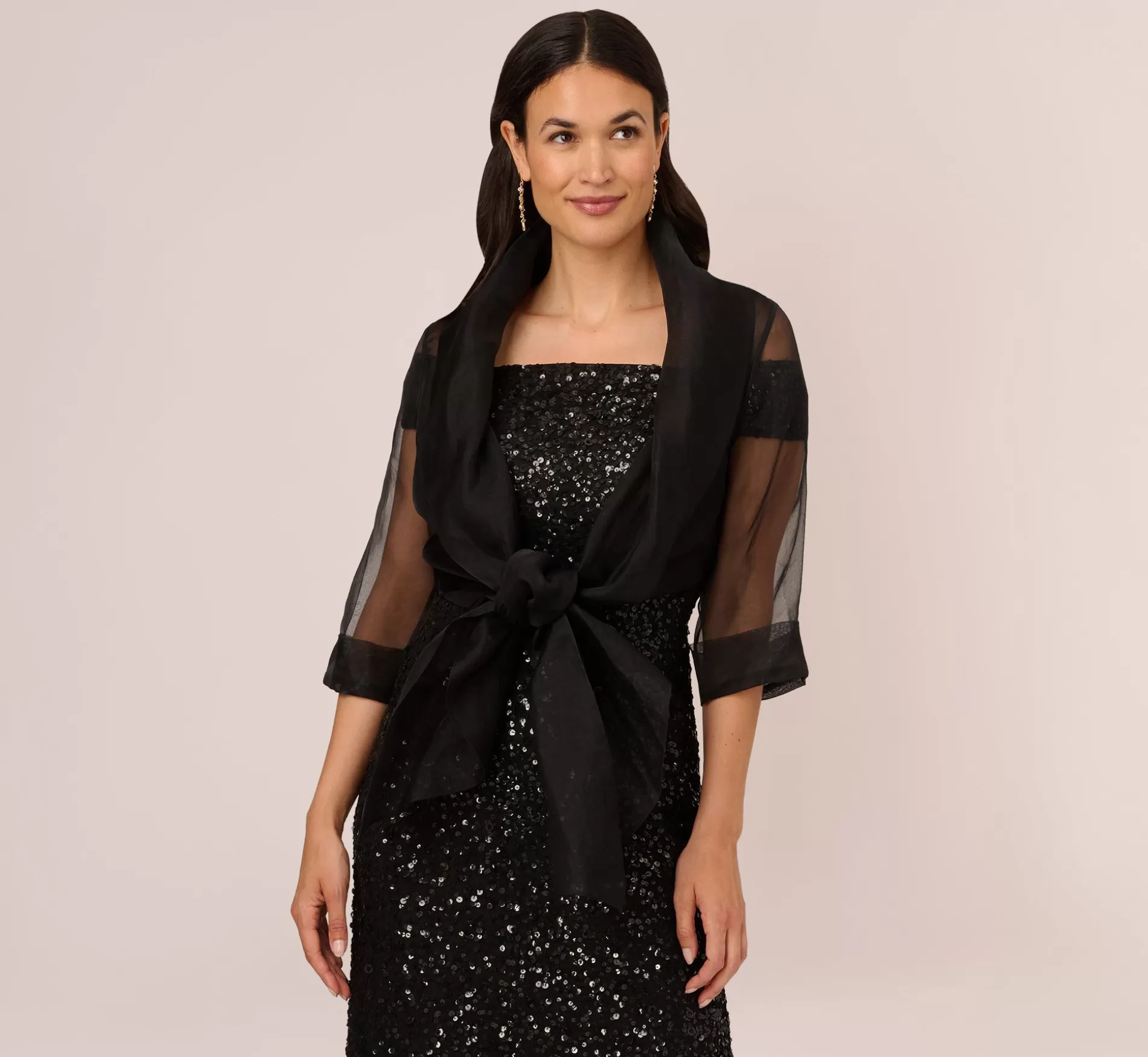 Store Organza Wrap Jacket With Short Sleeves In Black Best Sellers | Separates