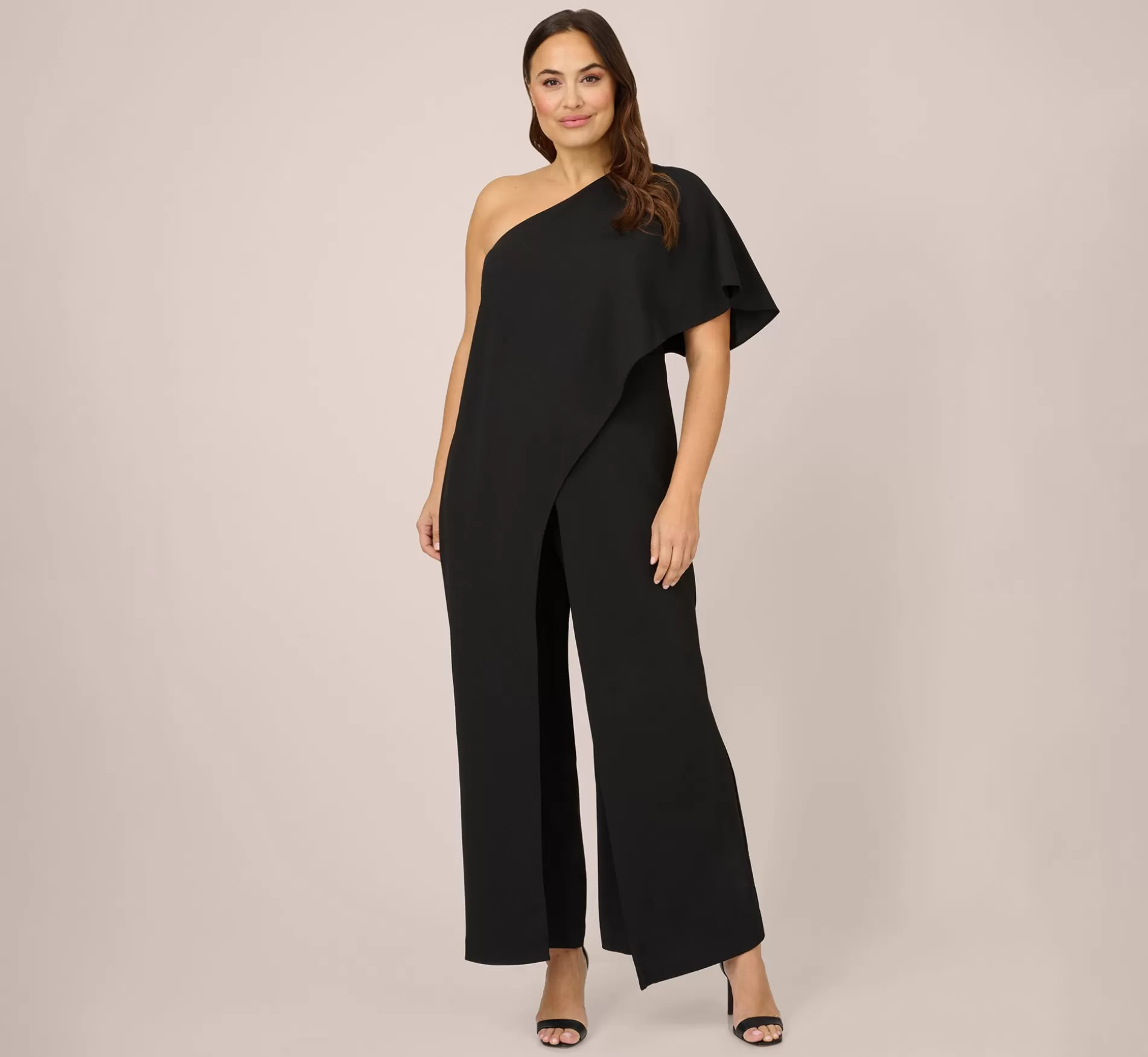 Outlet Plus Size Flutter One Shoulder Jumpsuit In Black Plus Size | Best Sellers