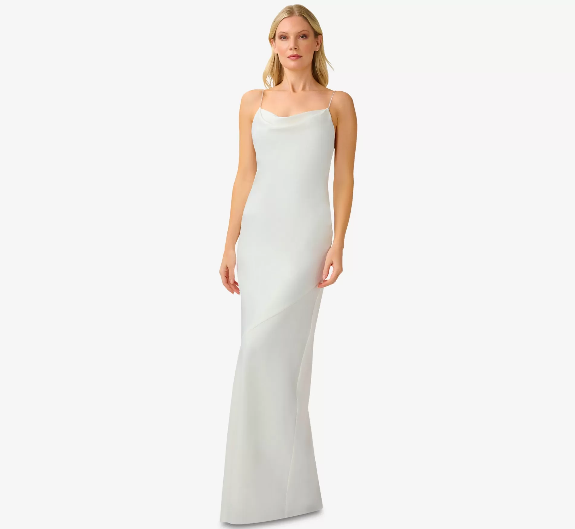 Online Satin Cowl Slip Gown In Ivory Simple Wedding Dresses | Long Dresses