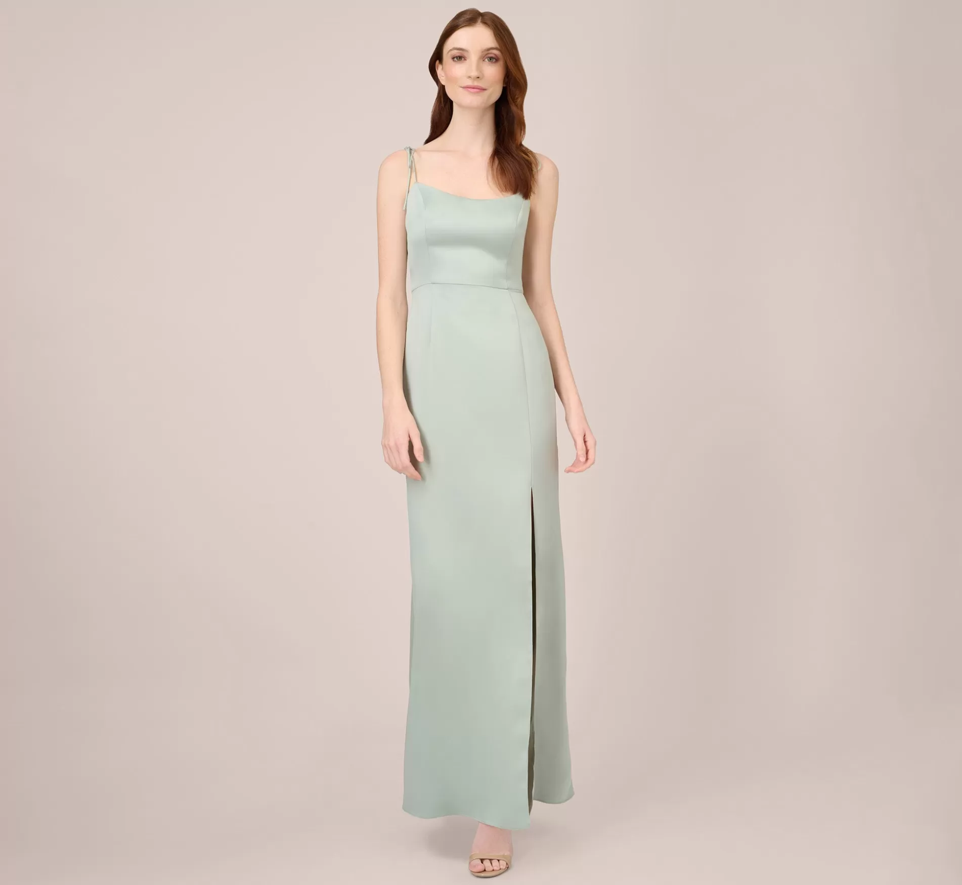 Best Satin Crepe Long Gown In Willow Long Dresses | Day Dresses