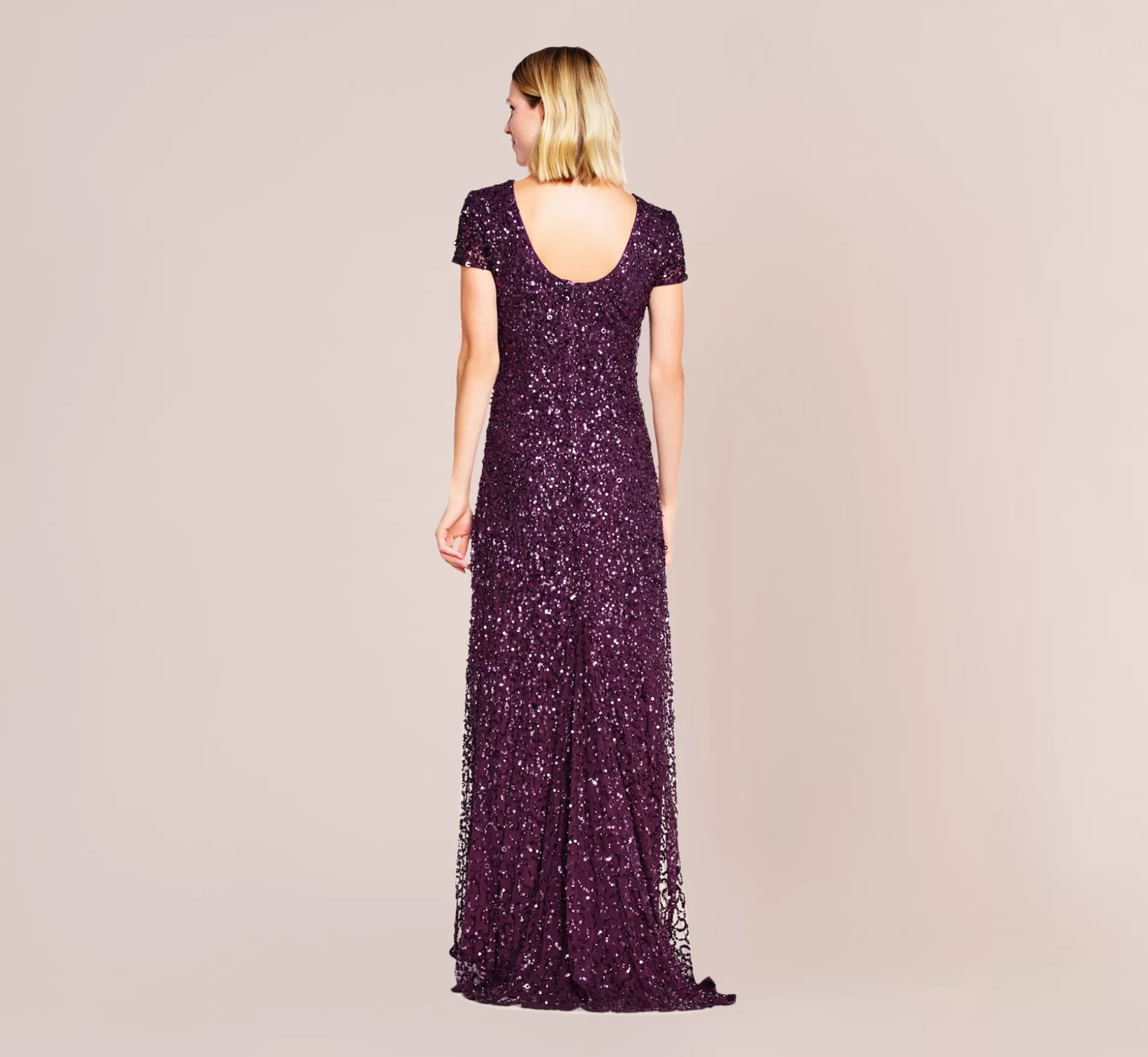 New Scoop Back Sequin Gown In Cabernet Long Dresses | Long Dresses