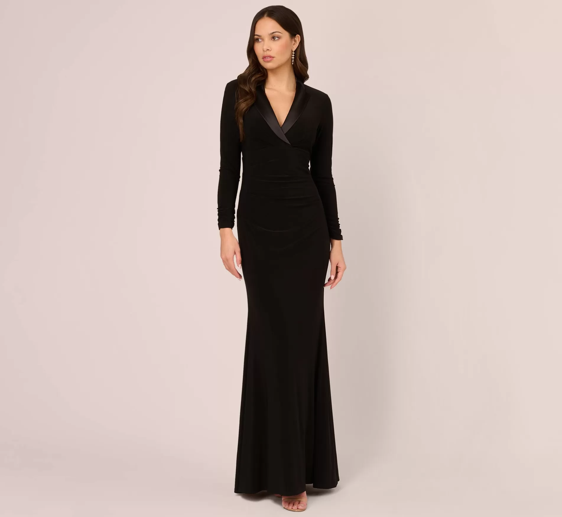 Hot Tuxedo Mermaid Gown With Long Sleeves In Black Best Sellers | Black Tie