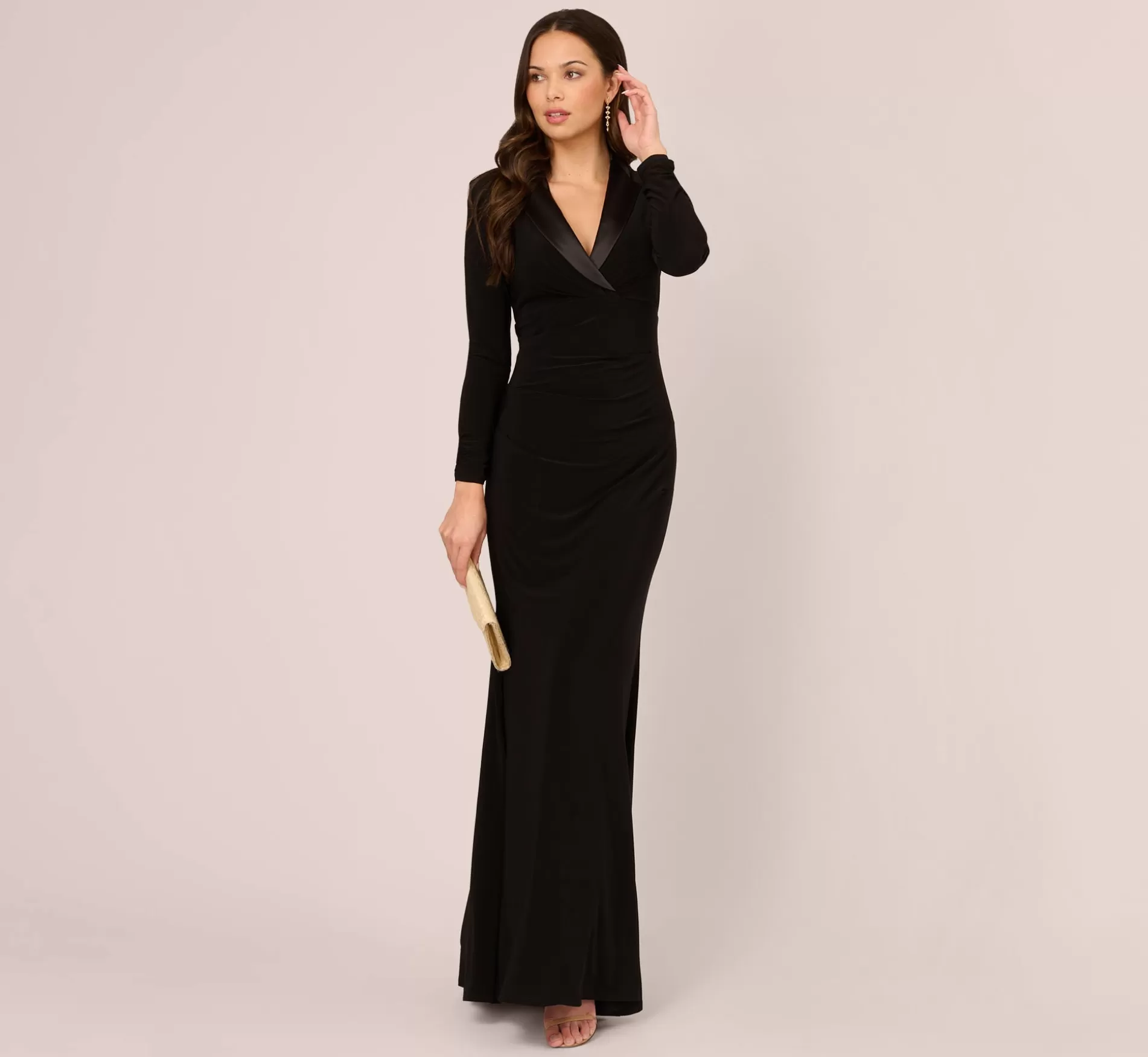 Hot Tuxedo Mermaid Gown With Long Sleeves In Black Best Sellers | Black Tie