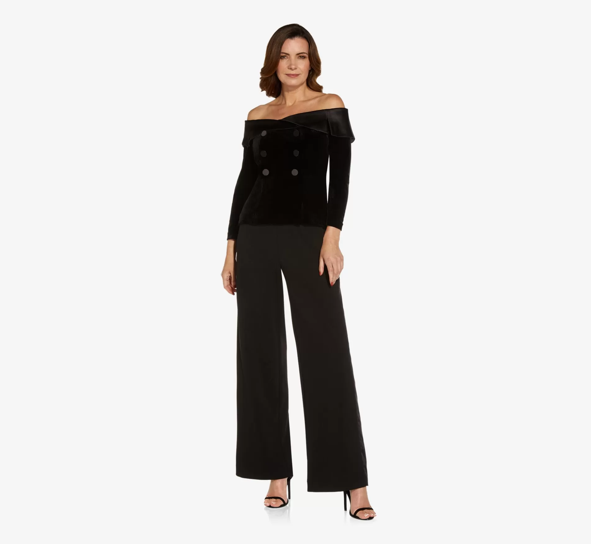 Sale Velvet Satin Tuxedo Top In Black Separates | Separates