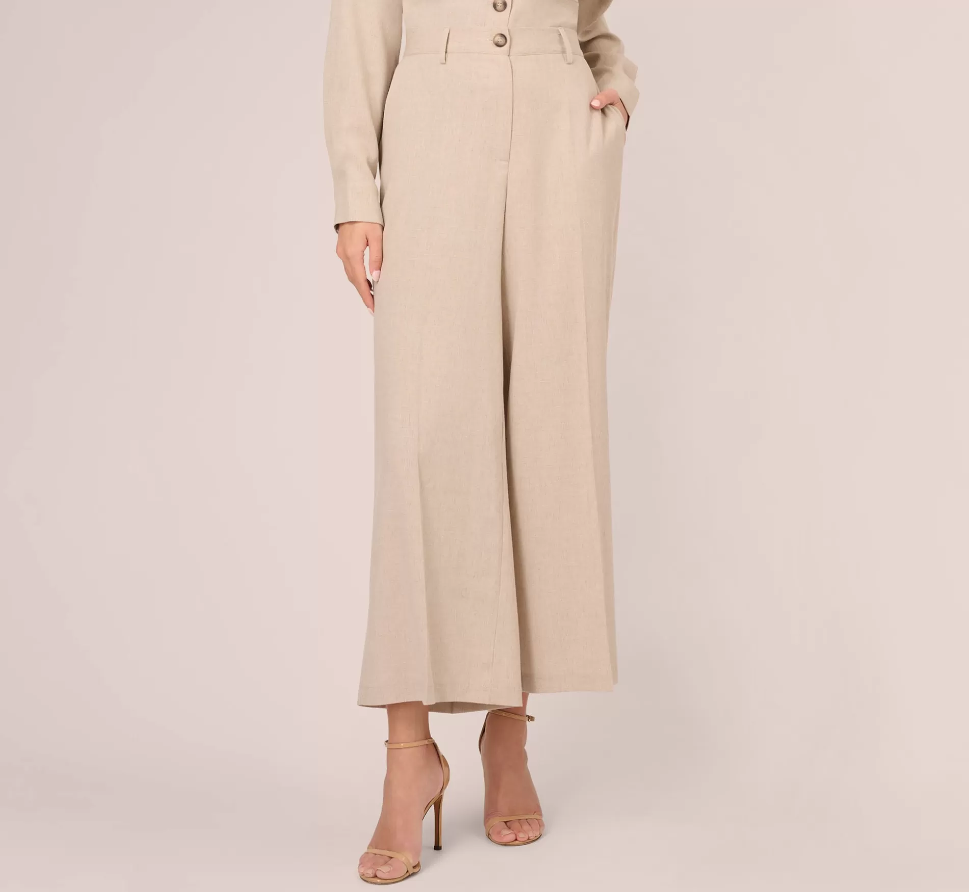 Online Wide Leg Utility Pants With Pockets In Flax Formal